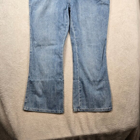 Dear AB Jeans Womens Size 18S Flap Pockets Light Wash Flare Bootcut Boho Chic - Picture 2 of 14